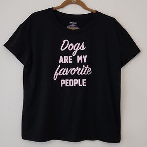 Joyspan Black Dogs Lovers Graphic Tee Shirt M (BX5)